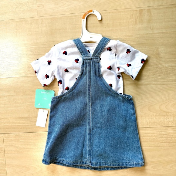 Disney Baby | NEW Denim Overall Set - Minnie Mouse 12m - Picture 3 of 6